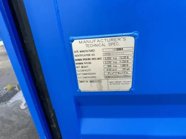 Container Magazzino 8 Piedi Nuovo – Robusta Costruzione (RAL 5010) - immagine 8